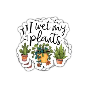 Imagem de Adesivo engraçado de jardinagem I Wet My Plants com 3 peças, decalque de vinil para estudantes, jardineiros, adolescentes, adultos, professores, laptop, caderno, scrapbook, diário, carro, garrafa de