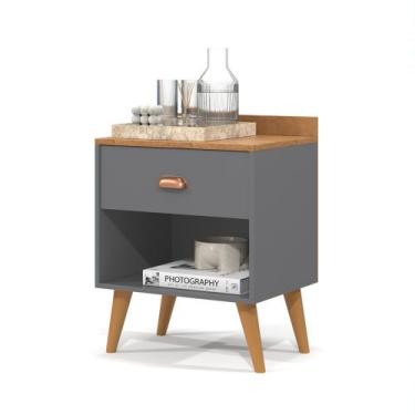 Imagem de Mesa de Cabeceira Design Moderna Mesinha Apoio Lado Cama Quarto Cantin