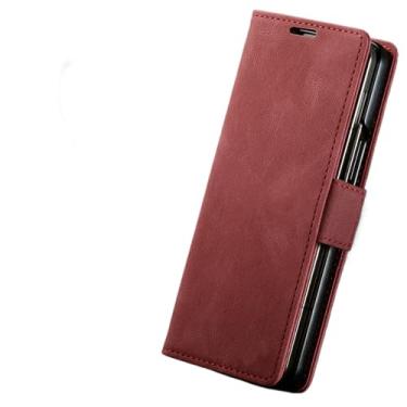 Imagem de Para Samsung Fold5 Capa protetora de couro para Samsung Galaxy Z Fold 5 Fold5 Zfold5 Acessórios para celular Coque, vermelho, para Samsung Z Fold 5