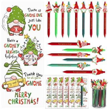 Imagem de AmazingSpark 30 conjuntos de canetas de gnomo de Natal a granel presentes temáticos de gnomo de natal canetas esferográficas retráteis com marcadores de página inspiradores para lembrancinhas de festa
