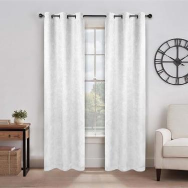 Imagem de Superior Cortinas semiblackout Senna – Design texturizado sólido vintage – 106,7 cm x 213,4 cm – Cabeçote com bolso para varão – Cortinas com bloqueio solar e escurecimento de ambiente para quarto