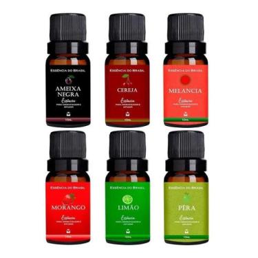 Imagem de Kit 6 Essências Frutais Aromatizador / Difusor Ambientes - Essência Do