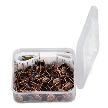 Imagem de aqxreight 100 PCS Móveis Tachas Pinos de Unhas Decorativos Internos de Aço CARBONO Com Régua de Pano e Apoio de Braço Cor de Bronze e CARBONO Fácil Feito Excelente Mobiliário Compacto Incluindo 100