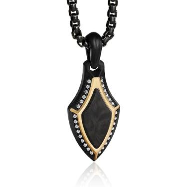 Imagem de GTMJ Colar com pingente de etiqueta de cachorro para homens e mulheres meteorito/olho de tigre/ônix preto/amazonita/ametista/turquesa/fibra de carbono forjada/lápis-lazúli/damasco/malaquita/aço