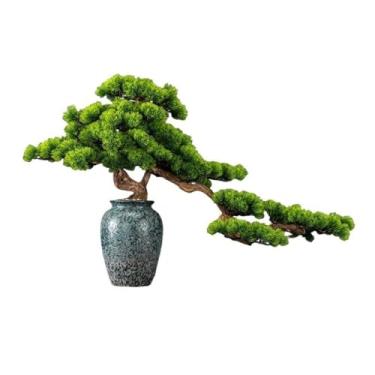 Imagem de Ornamentos de entrada de bonsai de pinheiro simulação de mesa, vegetação falsa, vasos de plantas, flores chinesas, decorações