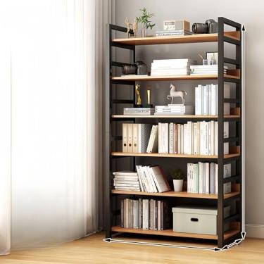 Imagem de Estante de madeira com painel traseiro, organizador de armazenamento seguro para livros, brinquedos e mais - opções multicoloridas (A662)