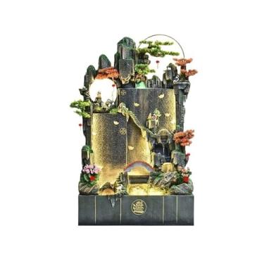 Imagem de Decoração Feng Shui Sala de Estar Pátio Decoração de Paisagem Grande Piso Rockery Circulante Aquário de Água para Entrada