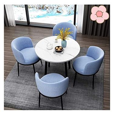 Imagem de Escritório negócios hotel lobby conjunto de mesa de jantar, mesa e cadeira combinação mesa redonda escritório sala de reunião salão sala de xadrez biblioteca leite chá loja sobremesa (cor: azul) (cor