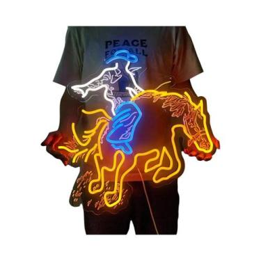 Imagem de Letreiro Neon Cowboy: Decoração De Parede Com Luz LED Para Quarto, Cav