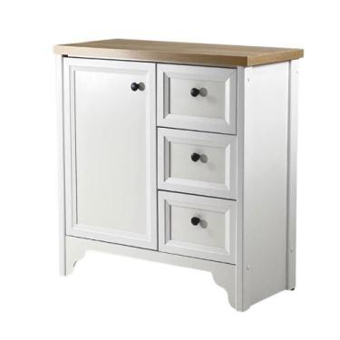 Imagem de Gabinete Armário Banheiro Ditália Com Tampo Bn-05 Branco - DITÁLIA MÓV