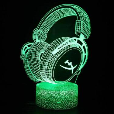 Imagem de Fones de ouvido Night Light 3D LED que mudam de cor para crianças - yi