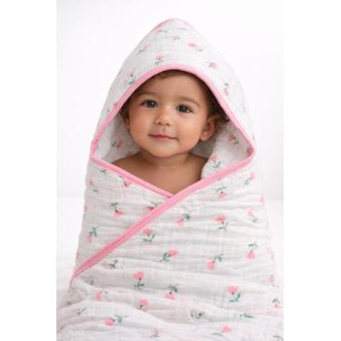 Imagem de Toalha Banho Bebê Fralda Macia Soft Capuz Menino Menina Neutro 100% Al
