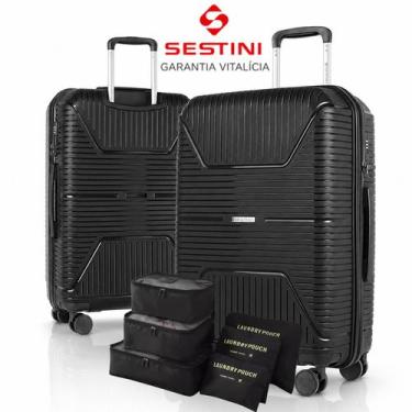 Imagem de Mala Grande 23kg Até 32kg e Brinde Kit Organizador, Rodas 360 Graus, S