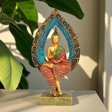 Imagem de Estátua Buda Hindu Tibetano Meditação Chakras  9,5x20cm - Malaysia Col