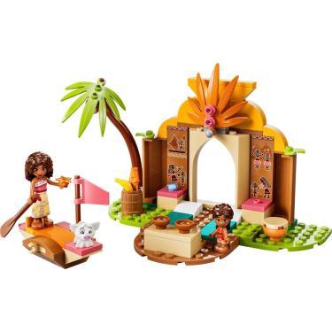 Imagem de Brinquedo de Montar Lego 43282 Casa de Aldeia e Barco com Personagens Moana Simea e Pua Marrom Plástico 85PEÇAS