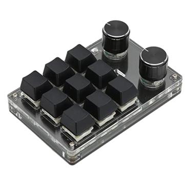 Imagem de Teclado programável de uma mão, 9 teclas 2 botões mini teclado mecânico para jogos macro, teclado OSU de modo duplo Bluetooth sem fio USB, para escritório, jogos, música