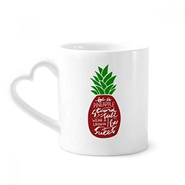 Imagem de Caneca de Natal Be a Pineapple Stand Tall Quote Chritsmas Coffee Ceramic Drinkware Copo de coração de vidro