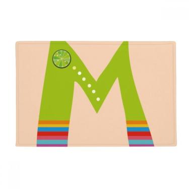 Imagem de DIYthinker Tapete M alfabeto laranja com estampa de frutas fofa, tapete antiderrapante para porta de banheiro