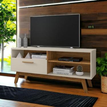 Imagem de Rack com Divisórias Paládio Off White e Cinamomo Bechara