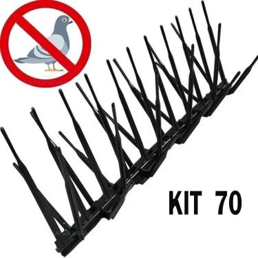 Imagem de Kit 70 espículas  inibe aves policarbonato preto