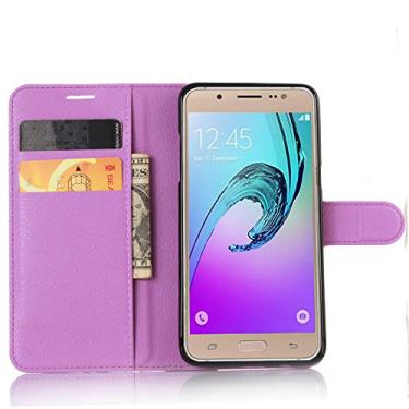 Imagem de Capa Samsung Galaxy J5 (2016)/J510 – Capa carteira flip de couro PU para Galaxy J5 (2016), capa de proteção de telefone estilo empresarial, capa com [compartimentos para dinheiro e cartão] (JFC8-21)