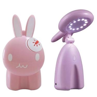 Imagem de Luminaria Abajur Infantil Rosa Recarregavel Branco Frio - LLUM, Bivolt