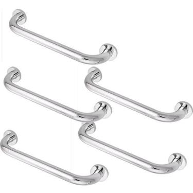 Imagem de Kit 5 Barras Alça de Apoio Banheiro Inox 40cm Idoso Acessibilidade - A