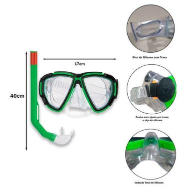 Imagem de Kit Mergulho Máscara + Snorkel Infantil Piscina Mar Mergulho - Art Spo