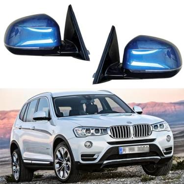 Imagem de Substituição do espelho lateral do carro para BMW X3 F25 2014 2015 2016 retrovisor retrovisor retrovisor acessórios para BMW X3 acessórios elétrico dobrável aquecimento luz de giro (um par)
