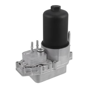 Imagem de Hihaha Nº LR009570 Conjunto adaptador de filtro de óleo do refrigerador de óleo do motor com vedações O-ring para Land Rover LR4 LR3 / Trocador de calor de óleo de transmissão frontal/liga de alumínio