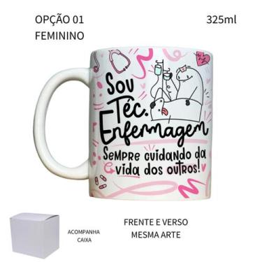Imagem de Caneca 325ml Técnico Técnica de Enfermagem - LARANJA E MIMOS