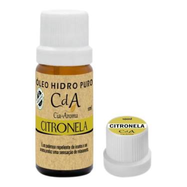 Imagem de Óleo Puro Hidrossolúvel Essência Citronela 10ml - Cia De Aroma