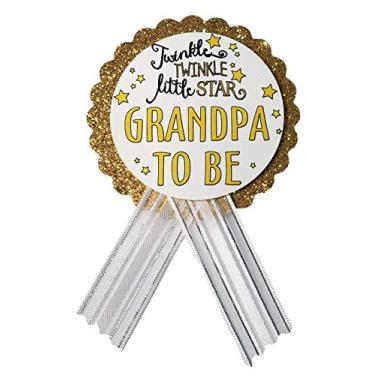 Imagem de Broche Grandpa to be Baby Shower Twinkle Little Star Gender Reveal Gold Glitter It's a Boy Girl Galaxy Outerspace