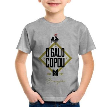 Imagem de Camiseta Infantil O Galo Copou! - Foca na Moda, Cinza, 2