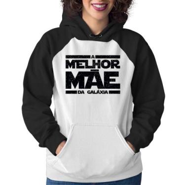 Imagem de Moletom Feminino A Melhor Mãe da Galáxia - Foca na Moda, Branco, Preto