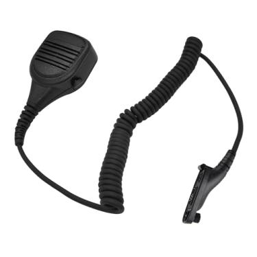 Imagem de PZYPYM Microfone de mão de lapela de ombro com entrada de áudio de 3,5 mm, Walkie-talkie, microfone mãos livres para Motorola APX 900 6000 8000 XPR 7550 6550 7350 (preto)