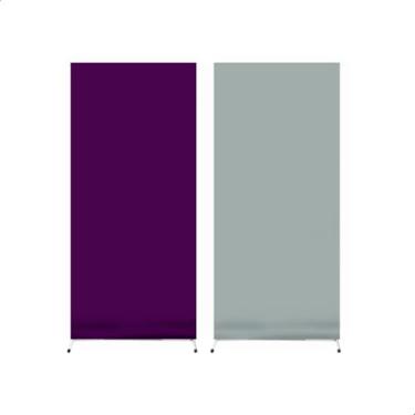 Imagem de Capa Para Painel Retangular Liso 2mx1m Dupla Face Sistema Veste Fácil (ROXO E CINZA)