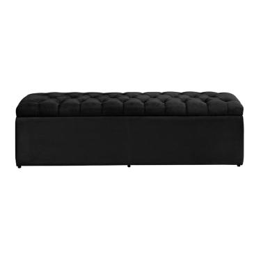 Imagem de Baú Imperatriz 100Cm Calçadeira Estofada Suede Preto