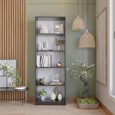 Imagem de Estante para Livros Multiuso 5 Nichos 175cmx52cm Montreal Yescasa