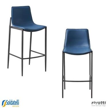 Imagem de Kit 2 Banquetas Eulália em PU em Várias Cores Base Grafite - Rivatti, 