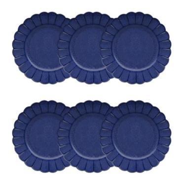 Imagem de Jogo de 6 Pratos Sobremesa 22cm Oxford Flora Amor-Perfeito