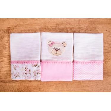 Imagem de Kit 3 Peças Fralda De Boca Para Bebê - Miguel Baby, Ursinha