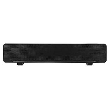 Imagem de Akozon Barras de som brancas, caixa de som surround para tocadores de baixo para TV e baixo para caber em qualquer entrada de 3,5 mm para celulares PC (branca) USB com fio estéreo soundbar música (preto)