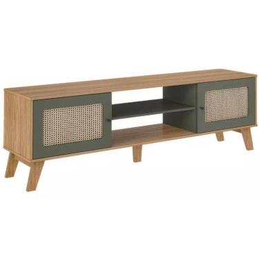 Imagem de Rack Bancada Charlotte 02 Portas 01 Prateleira 180cm Carvalho Menta - Fabrica 1 Móveis