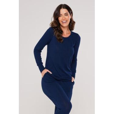 Imagem de Conjunto Feminino Lãzinha Comfy - Praqnome, Azul marinho, P