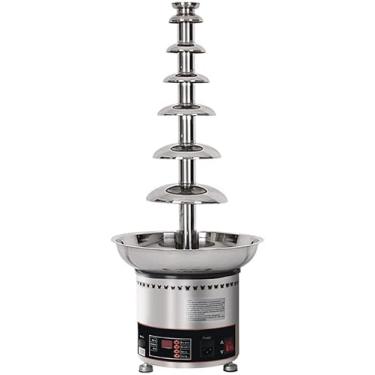 Imagem de Máquina De Fonte De Chocolate Comercial, 4/5/6/7 Tiers Derretedor De Cascata De Fondue De Chocolate, Temperatura Ajustável, Corpo De Aço Inoxidável 304, Fácil De Montar Para, 5 Tiers