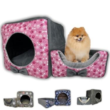 Imagem de Caminha Casa Pet Iglu Grande: Casinha Cama Luxo Para Cachorro E Gato Com Fundo Impermeável (Rosa)