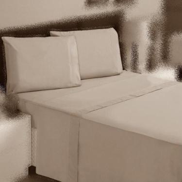 Imagem de Jogo Cama Casal 3P Lençol Sem Elástico + Fronha 100% Algodão - Ametist