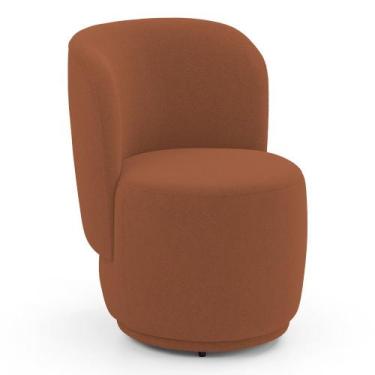 Imagem de Poltrona Orgânica Decorativa Living Molly Bouclê Terracota - Desk Desi