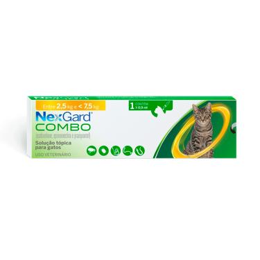 Imagem de Nexgard Combo Antipulgas, Sarna e Vermífugo Para Gatos 2,5kg a 7,5kg 1 Aplicador